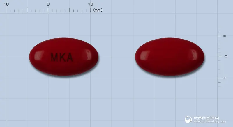 액토라민정 앞뒤 사진 (빨간색 타원형, 각인 MKA)