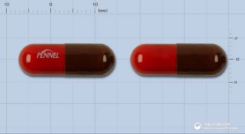 펜넬캡슐 앞뒤 사진 (갈색 캡슐)