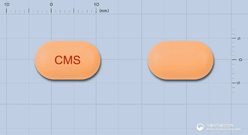 치멘스정(수출명:코오롱치멘스정, 메디치멘스정) 앞뒤 사진 (주황색 장방형, 각인 CMS)