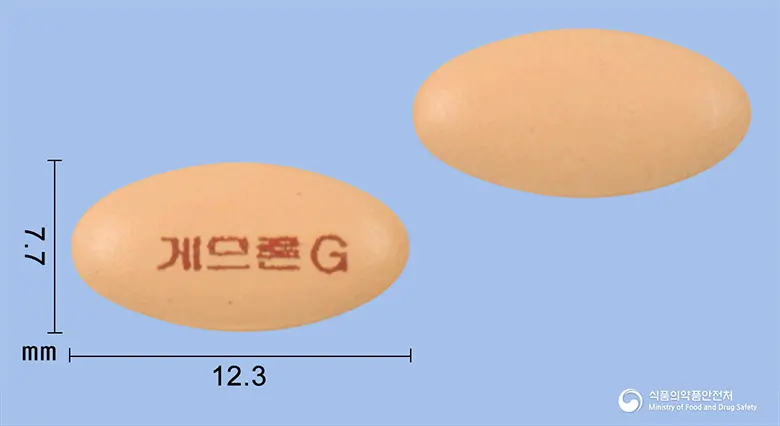 게므론골드정 앞뒤 사진 (주황색 타원형, 각인 게므론G)