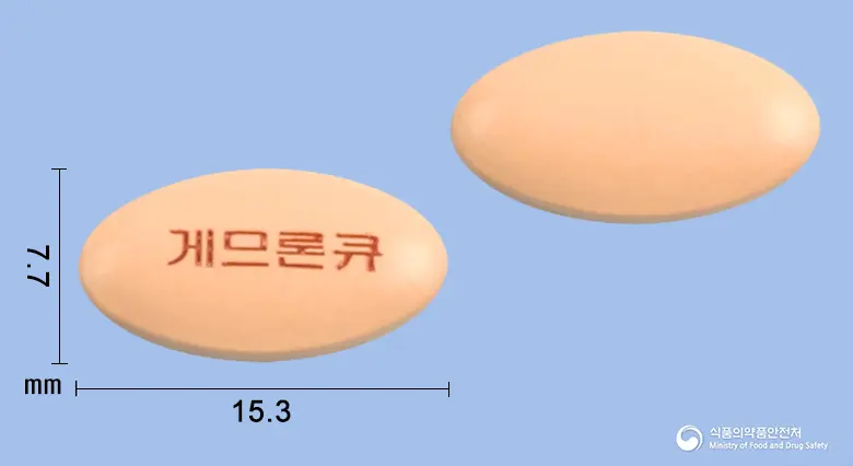 게므론코큐텐정 앞뒤 사진 (주황색 타원형, 각인 게므론큐)