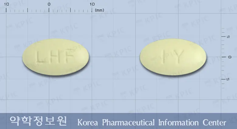 일양로자탄플러스에프정 앞뒤 사진 (노란색 타원형, 각인 LHF / IY)