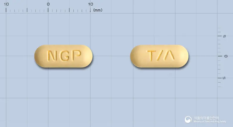 올펜정 앞뒤 사진 (노란색 장방형, 각인 NGP / T/Λ)