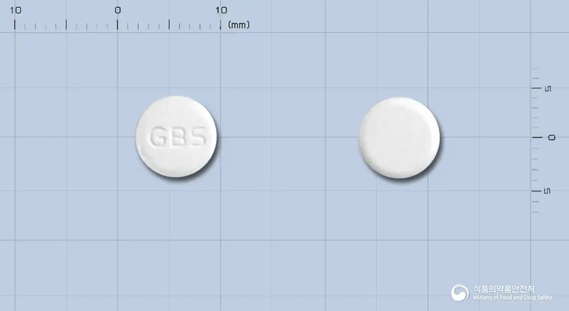 글리보스정0.3밀리그램(보글리보스) 앞뒤 사진 (흰색 원형, 각인 GBS)