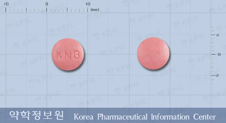 비코실정 앞뒤 사진 (분홍색 원형, 각인 KNB)