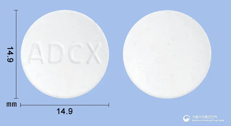 원더칼-디츄어블정 앞뒤 사진 (흰색 원형, 각인 ADCX)