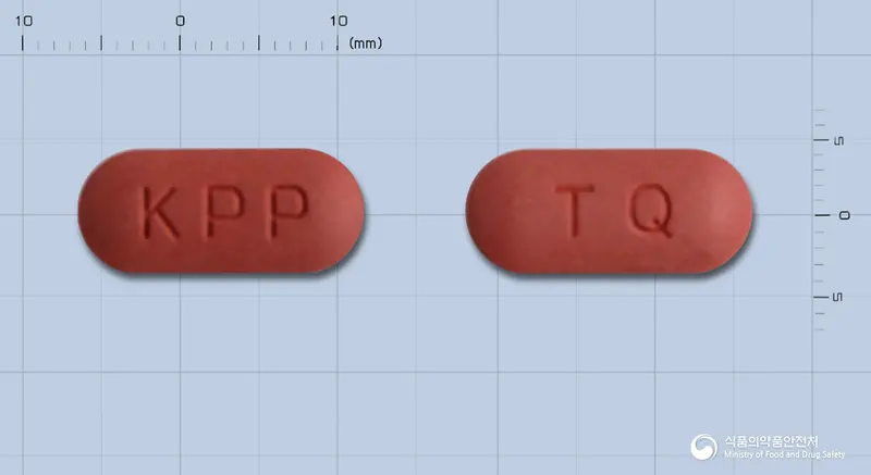 탑큐텐정 앞뒤 사진 (빨간색 장방형, 각인 KPP / TQ)