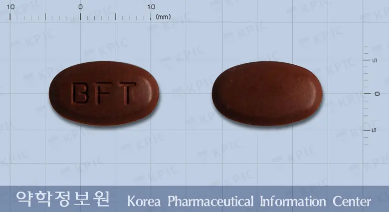 벤포메가정 앞뒤 사진 (빨간색 타원형, 각인 BFT)