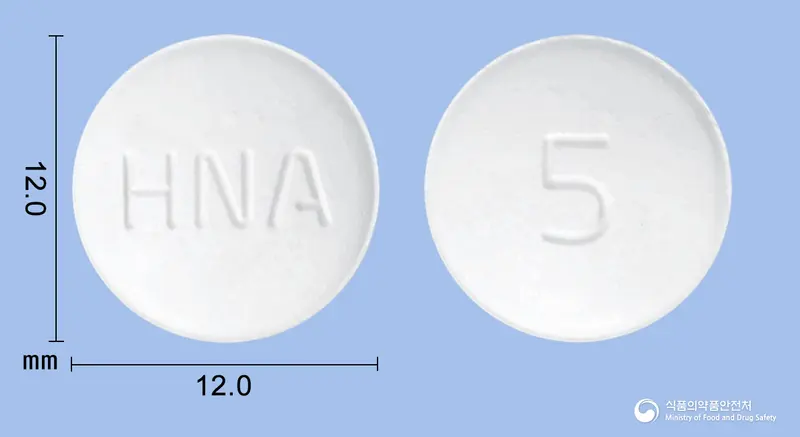 알마티정(알마게이트) 앞뒤 사진 (흰색 원형, 각인 HNA / 5)