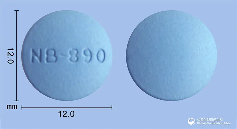 콘트라브서방정 앞뒤 사진 (파란색 원형, 각인 NB-890)