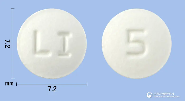 리마팔몬정(리마프로스트알파덱스) 앞뒤 사진 (흰색 원형, 각인 LI / 5)