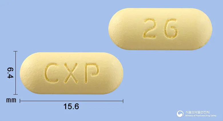 티에이정 앞뒤 사진 (노란색 장방형, 각인 CXP / 26)