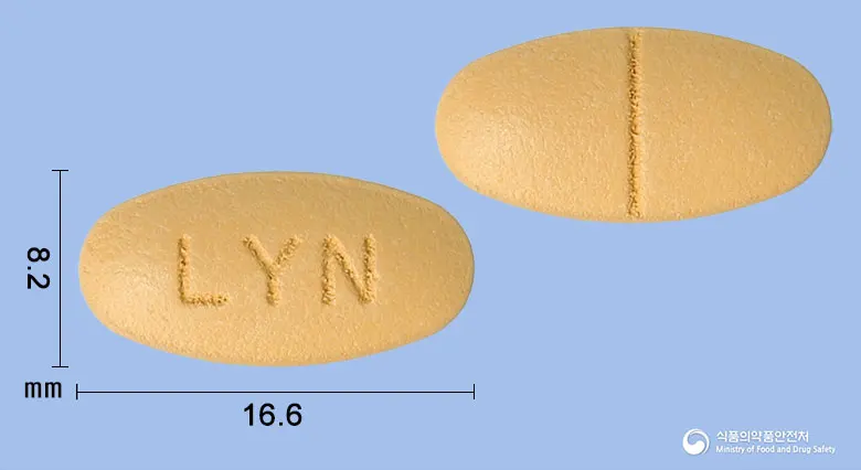 레일론정 앞뒤 사진 (주황색 타원형, 각인 LYN)