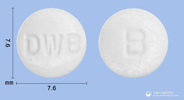 베아맥정(폴라프레징크) 앞뒤 사진 (흰색 원형, 각인 DWB / B)