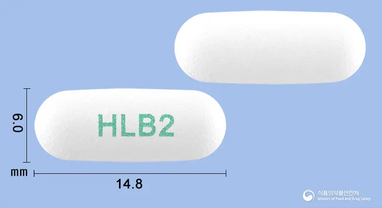 아토엠정10/20밀리그램 앞뒤 사진 (흰색 타원형, 각인 HLB2)