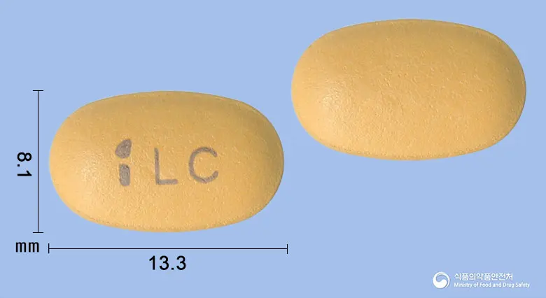 레콕스정 앞뒤 사진 (주황색 타원형, 각인 LC)