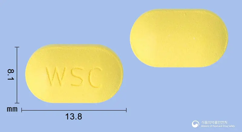 다미펜싹정 앞뒤 사진 (노란색 장방형, 각인 WSC)